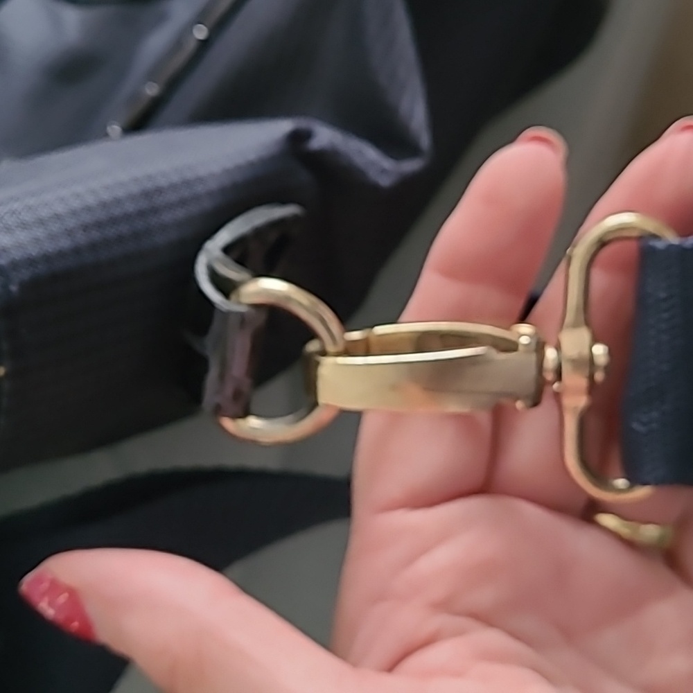 Samantha Brown Carry-on Bag With Trolley Sleeve Navy Blue Croc Embossed Accents - Picture 13 of 14